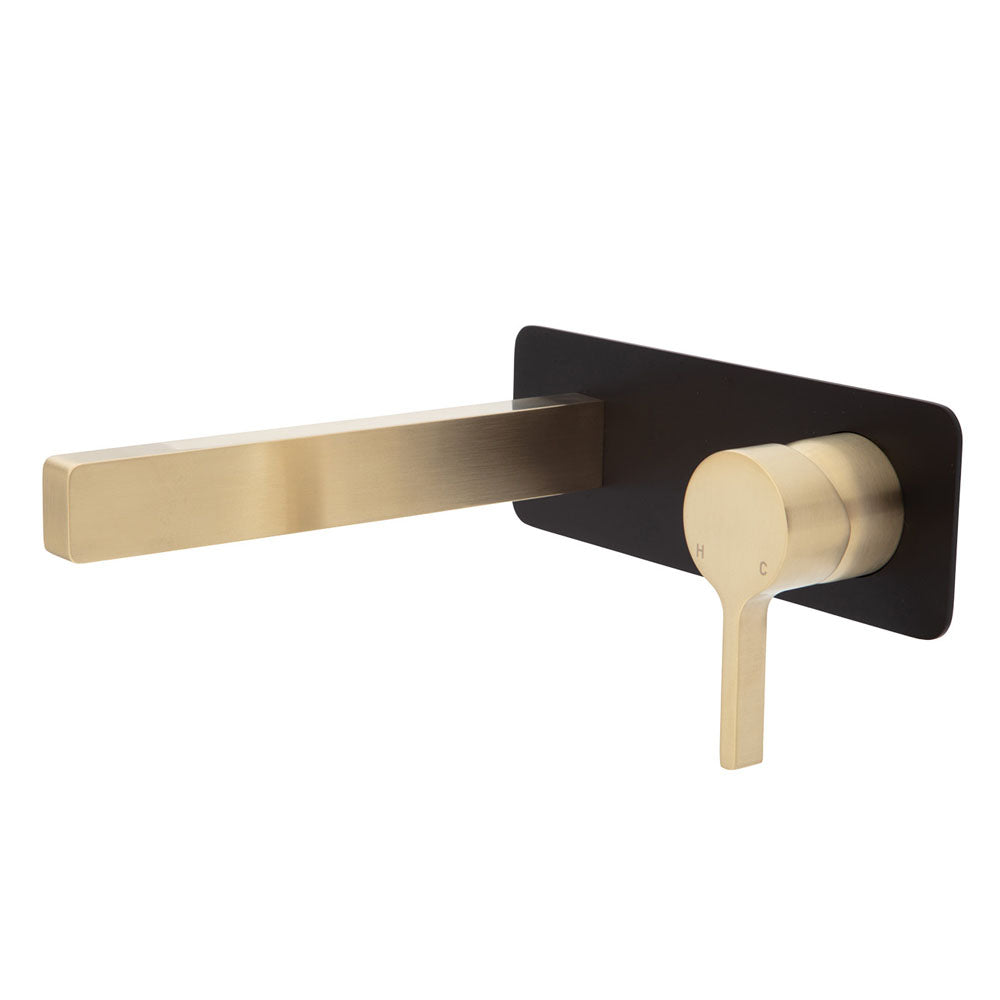Fienza Sansa Wall Basin Mixer Set - Urban Brass