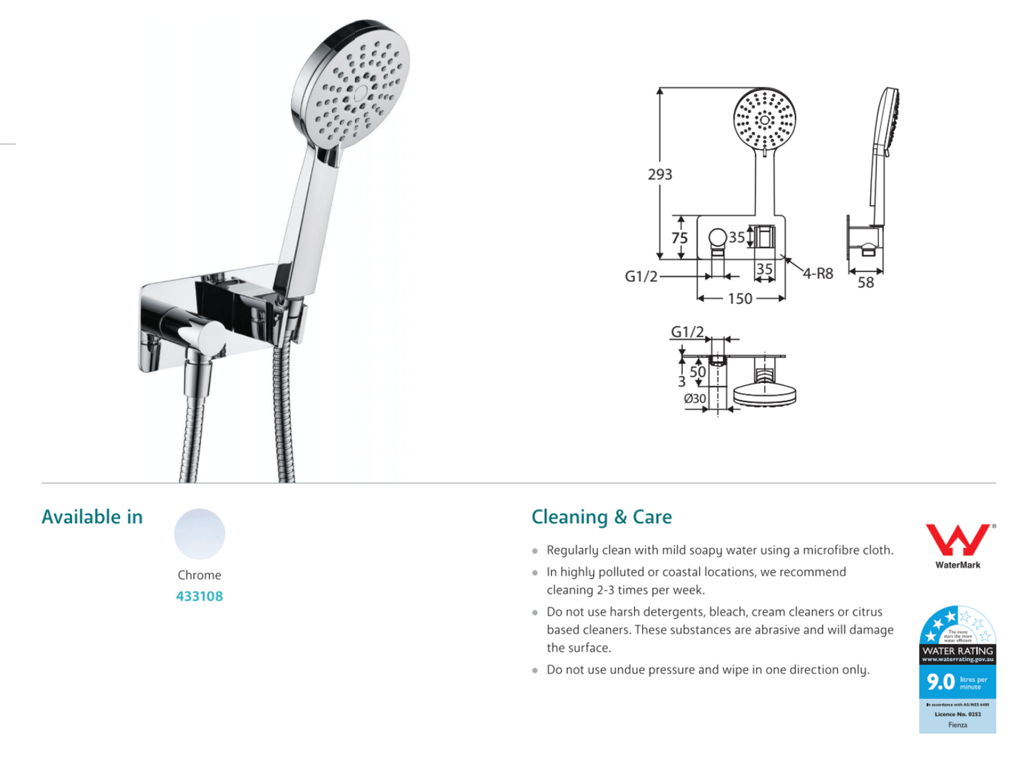 Fienza Empire Hand Shower - Chrome