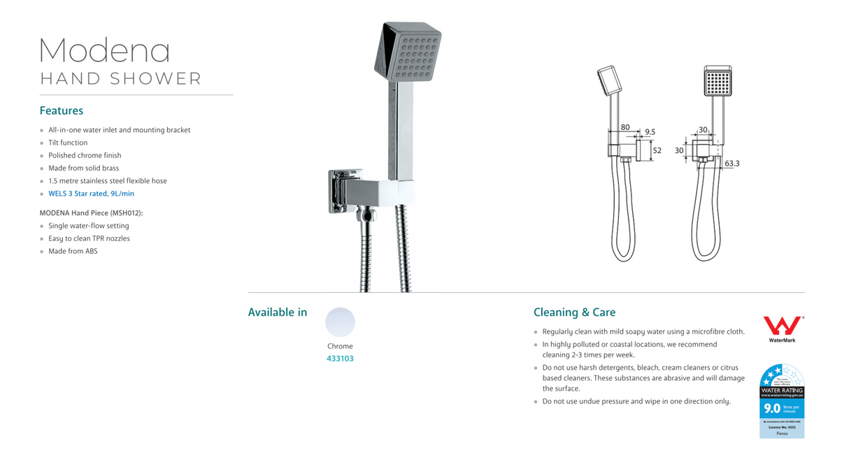 Fienza Modena Hand Shower - Chrome