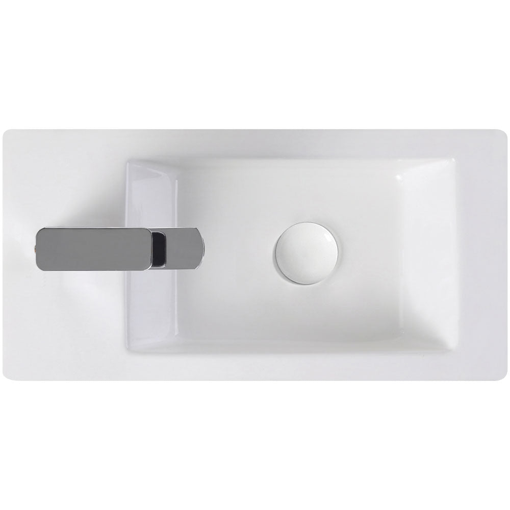 Fienza Linea TR4127 Wall Hung Ceramic Basin - 1 Left Hand Tap Hole, White