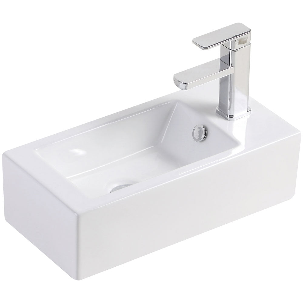Fienza Linea TR4127A Wall Hung Ceramic Basin - 1 Right Hand Tap Hole, White