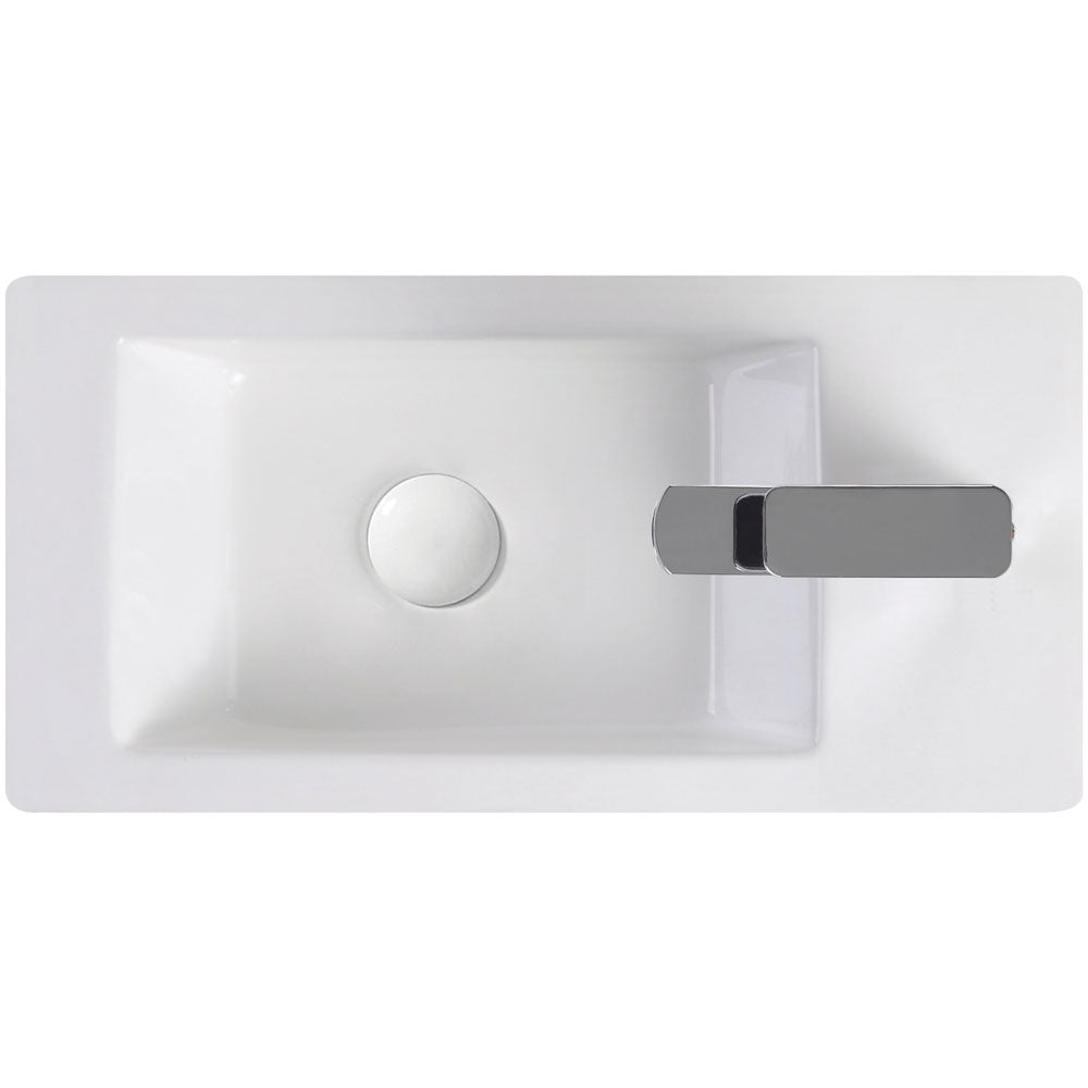 Fienza Linea TR4127A Wall Hung Ceramic Basin - 1 Right Hand Tap Hole, White