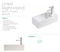 Fienza Linea TR4127A Wall Hung Ceramic Basin - 1 Right Hand Tap Hole, White - Special Order