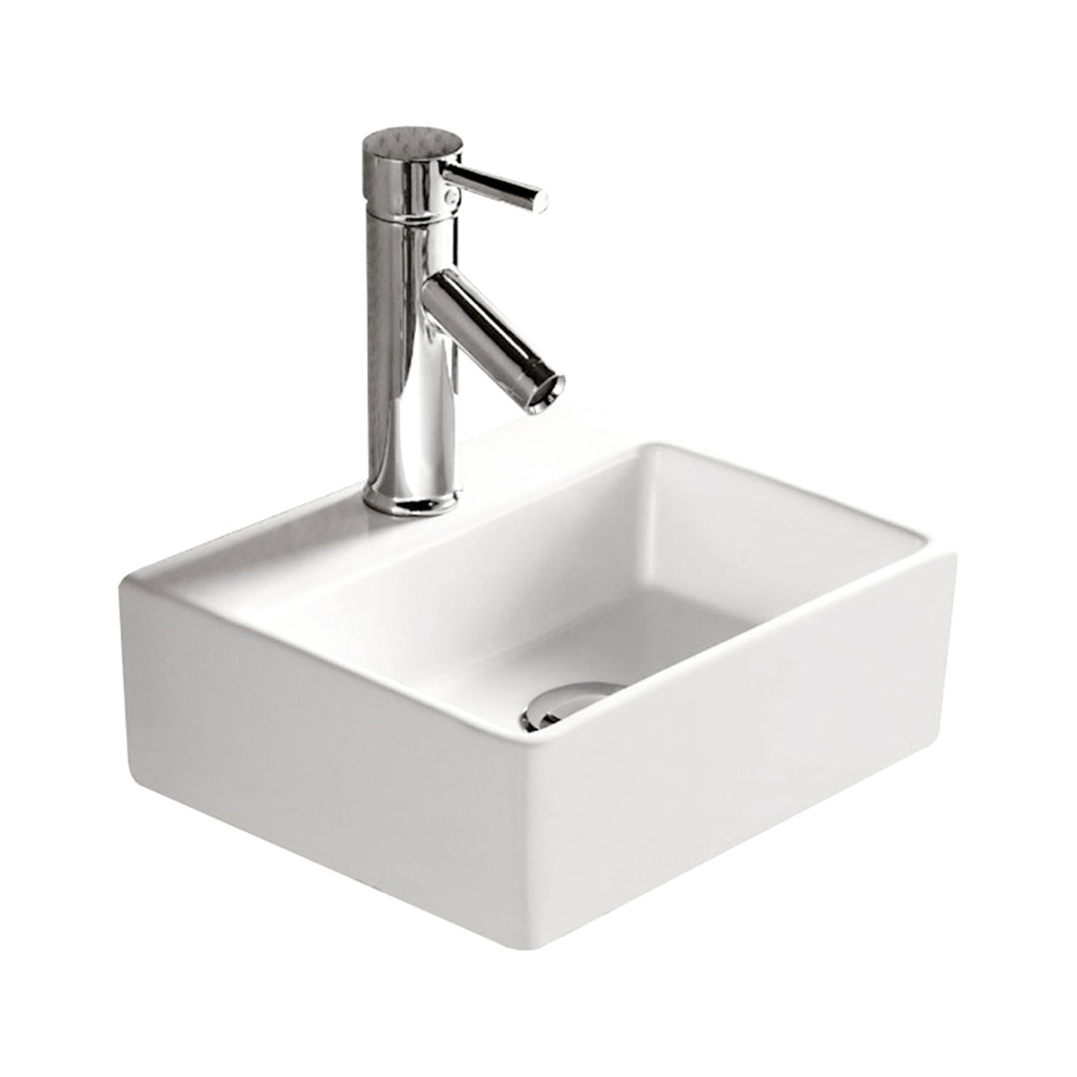 Fienza TR4549 Baby Modena Above Counter Ceramic 1 Tap Hole Basin, White