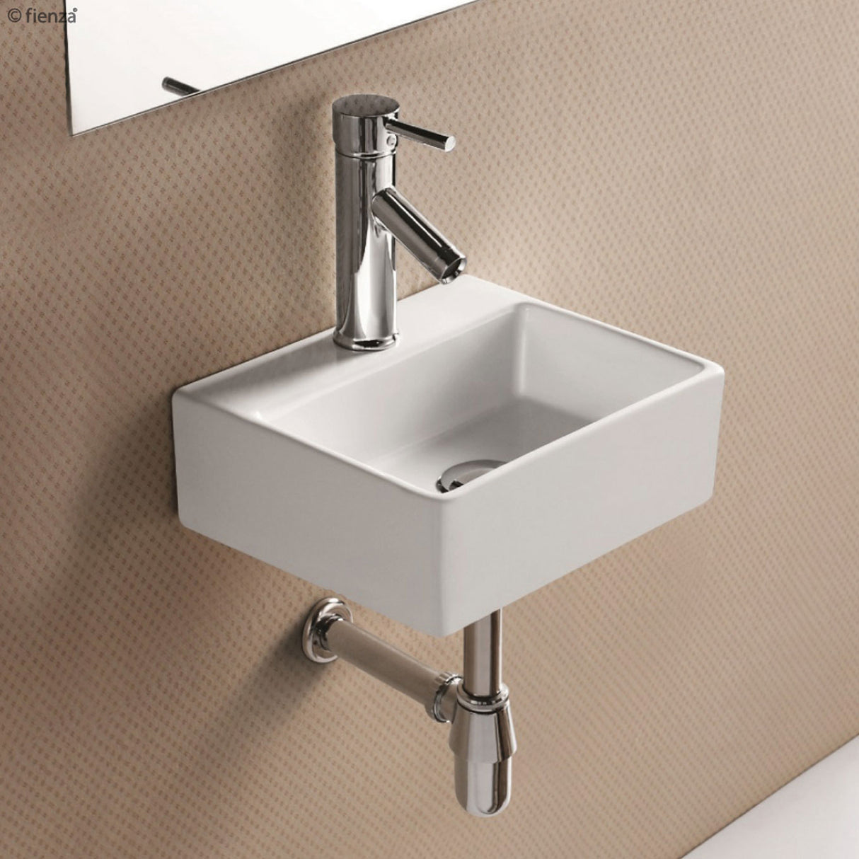 Fienza TR4549 Baby Modena Above Counter Ceramic 1 Tap Hole Basin, White