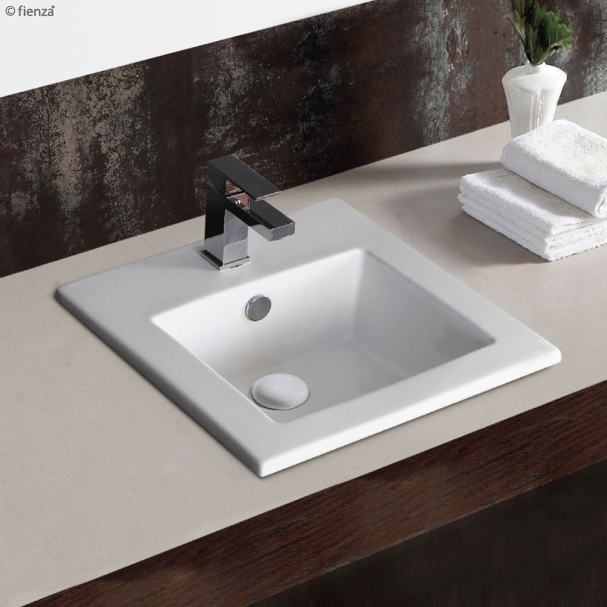 Fienza TR4583 Allison Inset 1 Tap Hole Ceramic Basin, White