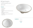 Fienza TR908 Undermount Ceramic Basin Karmen, White - Special Order