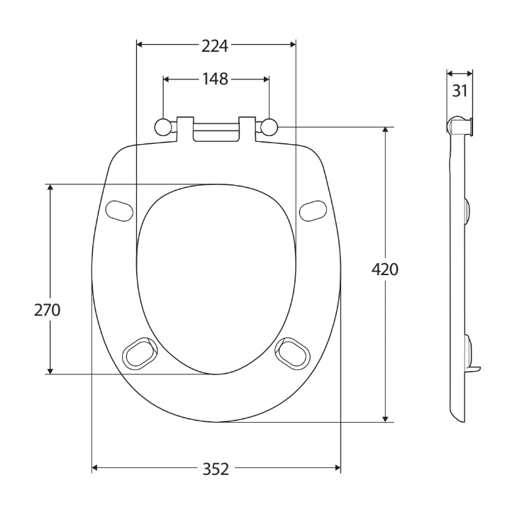 Fienza UF038 Stella Care Adjustable Link Toilet Seat, Grey