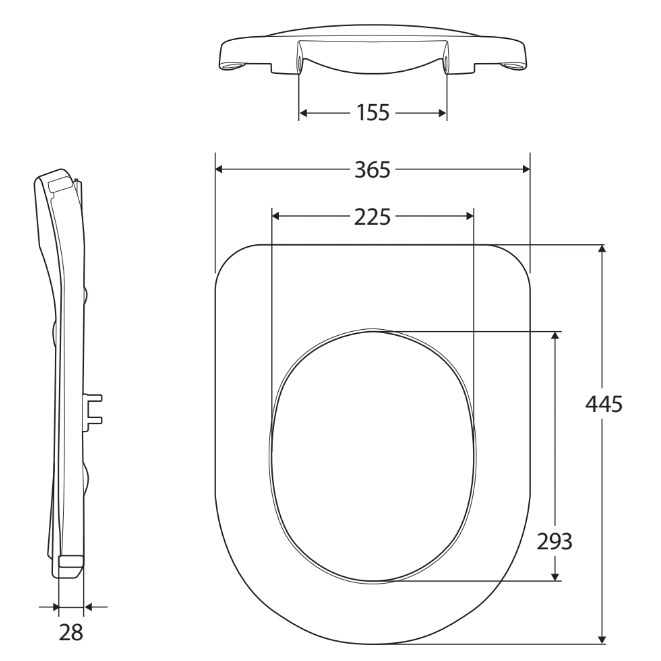 Fienza UF039G Stella Care Toilet Seat, Gloss Grey, Single Flap