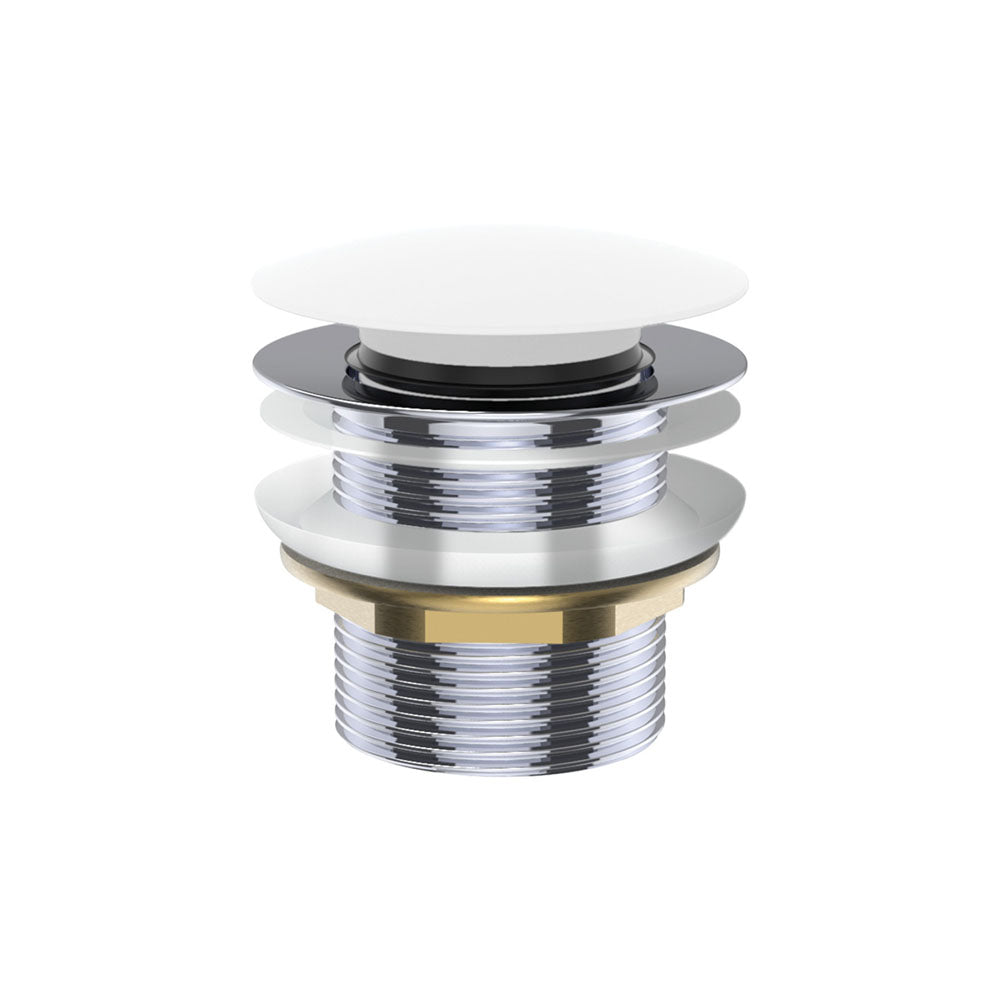 Fienza Pull-Out/Pop-Up 40mm Bath Waste No Overflow Matte White