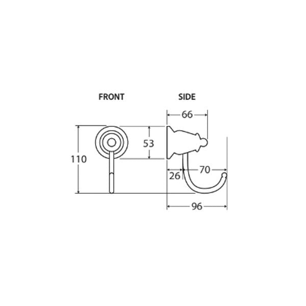 Fienza 81004BN Lillian Robe Hook, Brushed Nickel