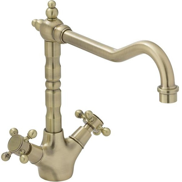 Fienza 336106BB Lillian Shepherds Crook Sink Mixer, Champagne