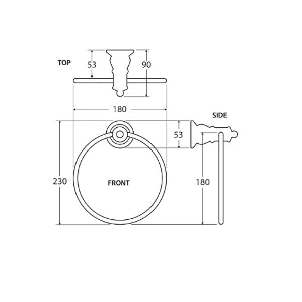 Fienza 81002BN Lillian Towel Ring, Brushed Nickel