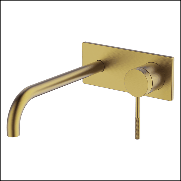 Abey Gareth Ashton 6B-Ws220-Kbb Poco Knurled Wall Basin/Bath Set 220Mm - Brushed Brass Bathroom
