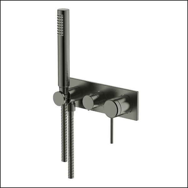 Abey Gareth Ashton 6Bs-Ws-Gm Poco 3 Hole Bath/Shower Mixer Set - Gun Metal Showers