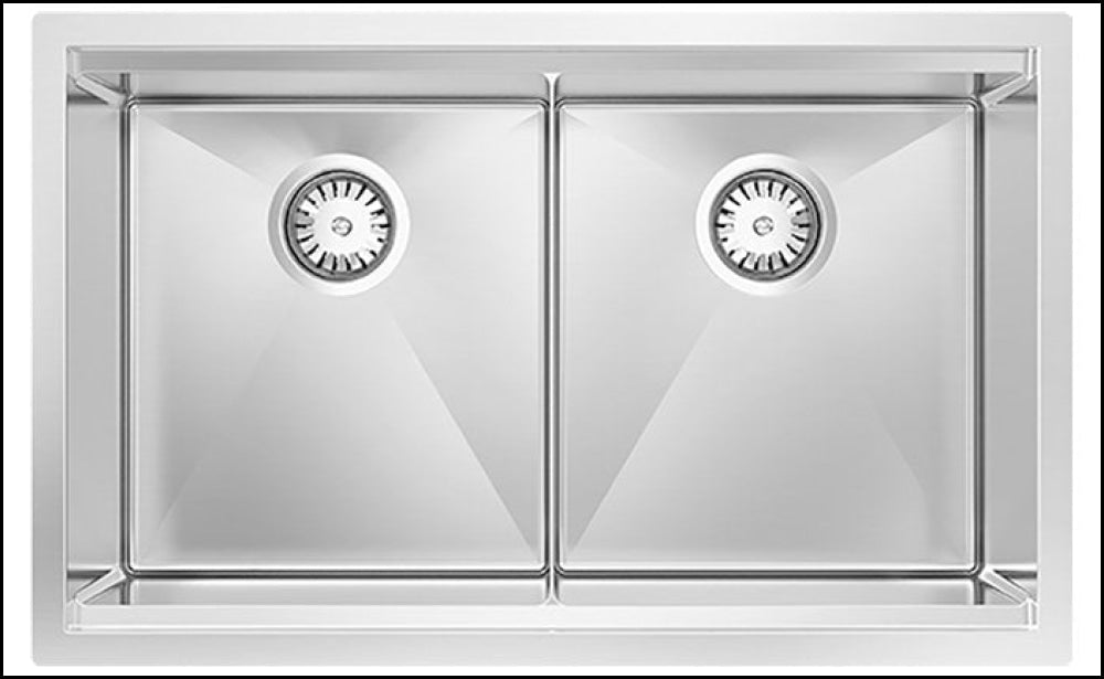 Abey Pz340D Piazza Plus Double Bowl Sink Top Mounted Kitchen Sinks