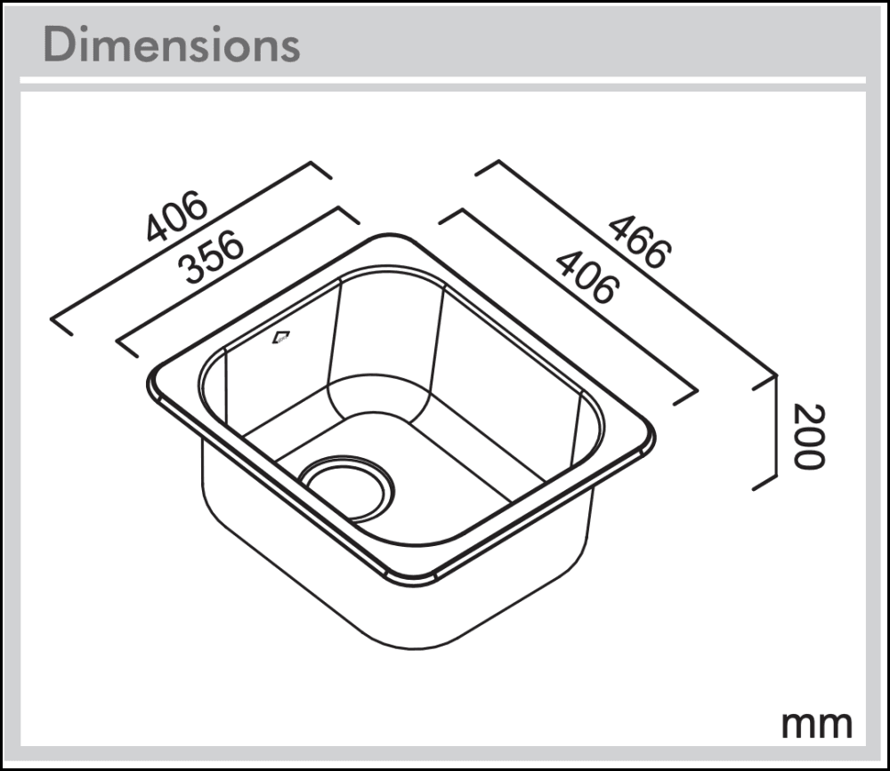 Abey Q100 Hawksbury Single Bowl Sink Top Mounted Kitchen Sinks