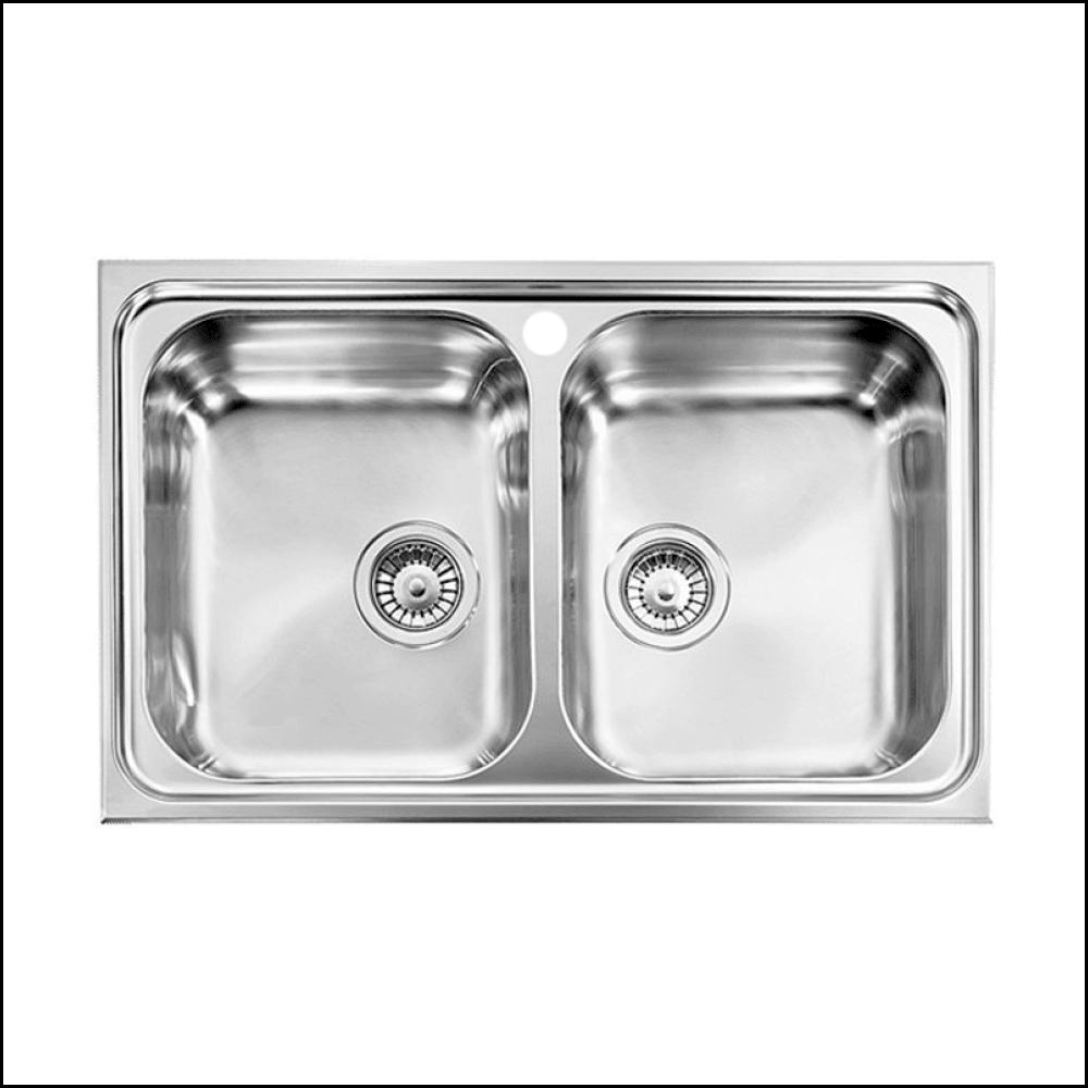 Abey Ze2 Zenith Top Mount Double Bowl Sink Mounted Kitchen Sinks