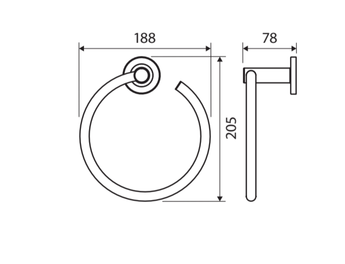 Fienza Axle Hand Towel Ring 83102BN - Brushed Nickel