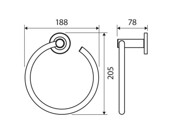 Fienza Axle Hand Towel Ring 83102 - Chrome