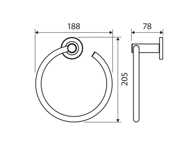 Fienza Axle Hand Towel Ring 83102UB - Urban Brass