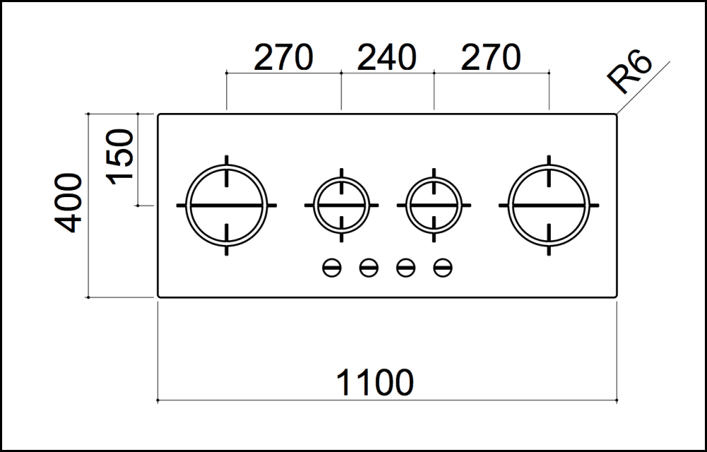 Barazza 1Pmd104 110Cm Stainless Steel Gas Cooktop - Order In