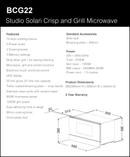 Baumatic Bcg22 21L Studio Solari Microwave With Grill 2700W