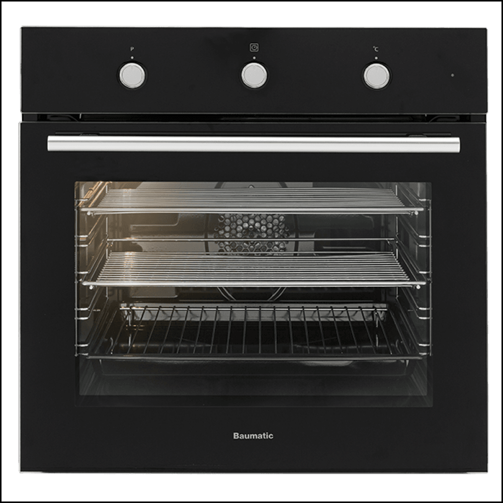 Baumatic Bo5M Black Glass Electric Oven - 10Amp Plug Connection Oven