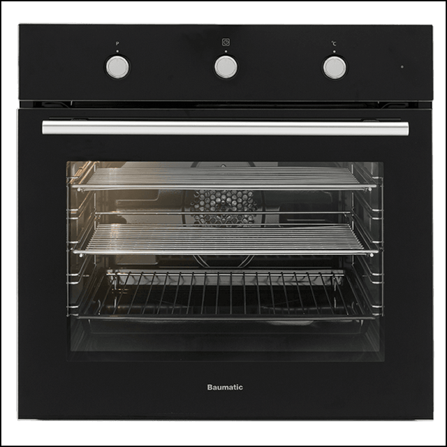 Baumatic Bo5M Black Glass Electric Oven - 10Amp Plug Connection Oven