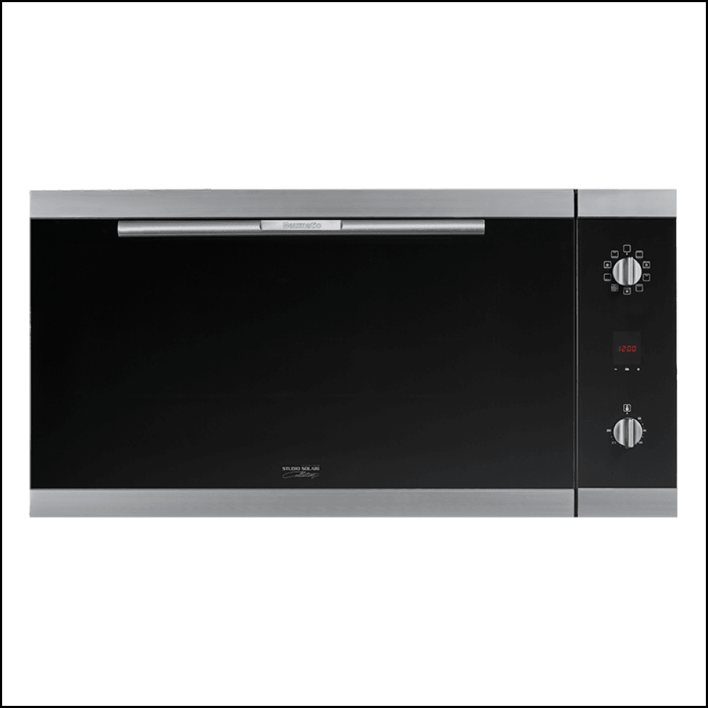 Baumatic Bso99 Studio Solari 90Cm Black Glass Electric Oven Large