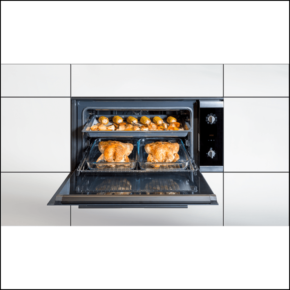 Baumatic Bso99 Studio Solari 90Cm Black Glass Electric Oven Large