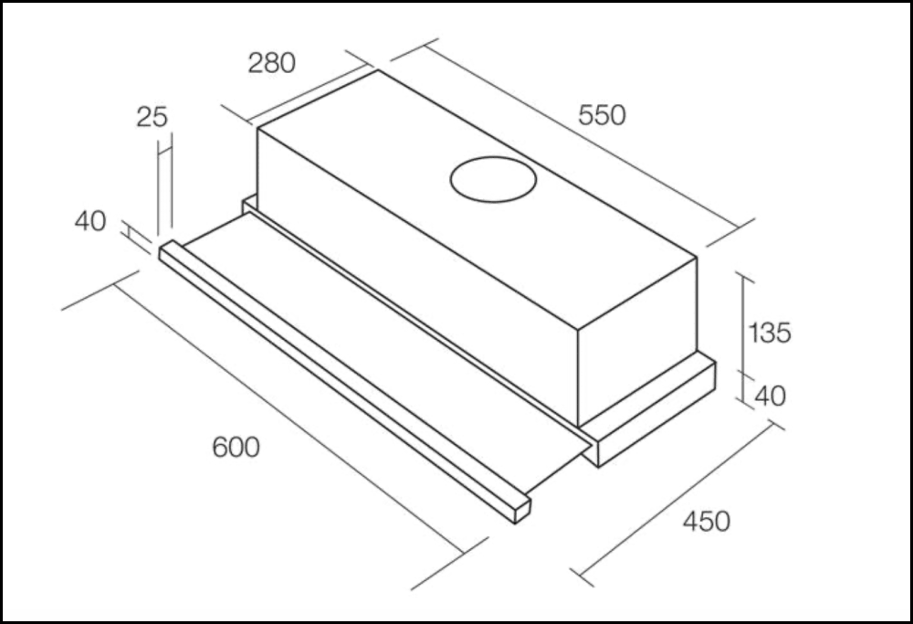 Baumatic Geh6018 60Cm Slideout Rangehood Slide Out