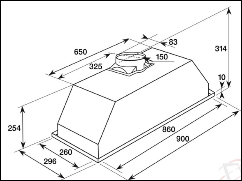 Baumatic Guh90 90Cm Undermount Rangehood - Ex Display Rangehoods