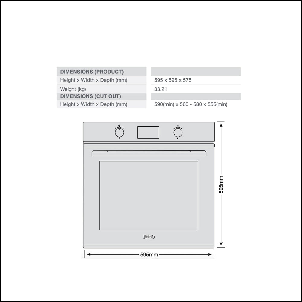 Belling Ib6010Frc 60Cm Smart Screen Readycook Black Glass Electric Oven - Sale Oven