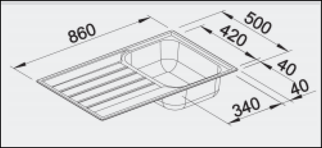 Blanco Livit Livit45Sr-Salto Single Bowl Sink Top Mounted Kitchen Sinks