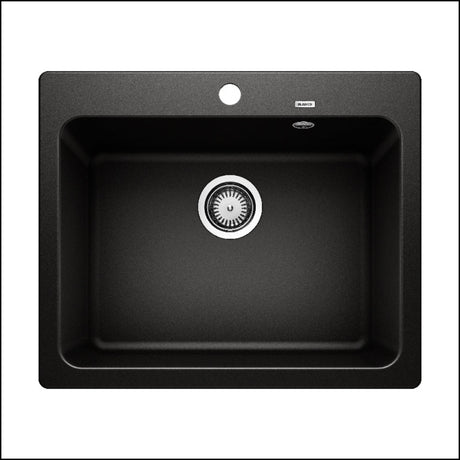 Blanco Naya6Bk5 Super Black Silgranit Single Bowl Top Mount Sink Granite Kitchen Sinks