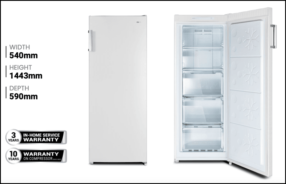 Chiq Csf166Nw 166L White Frost Free Upright Freezer Freezers