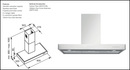 Damani D-Geh9023 90Cm Flat Canopy Range Hood Rangehoods