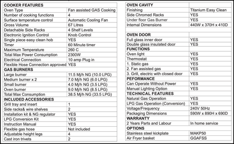 Emilia Em534Gg 53Cm Stainless Steel Italian Made Gas Stove