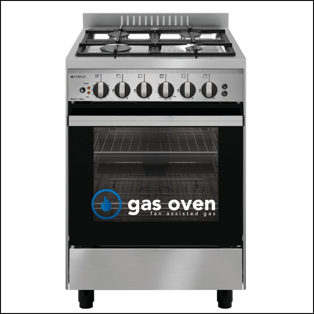 Emilia Em534Gg 53Cm Stainless Steel Italian Made Gas Stove
