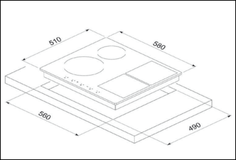 Euro Appliances E60Idb Italian Made 60Cm Flexi Zone Induction Cooktop