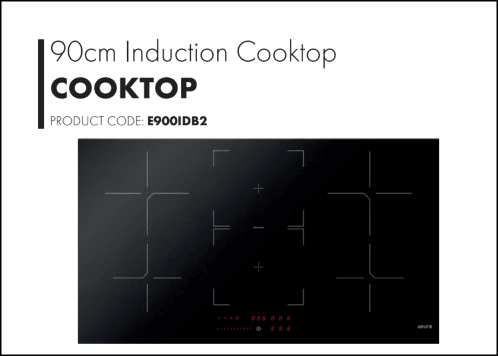 Euro Appliances E900IDB2 90cm Italian Made Induction Cooktop SA