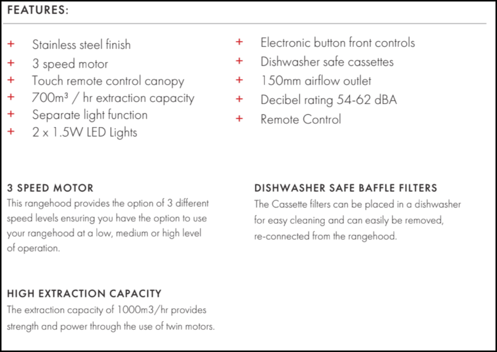 Euro Appliances Ea60Xr 600Mm Stainless Steel Pyramid Canopy With Baffle Filters And Remote Control