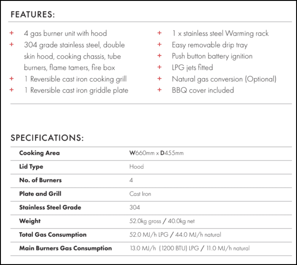 Euro Appliances Eal900Rbq 90Cm Built In Bbq In