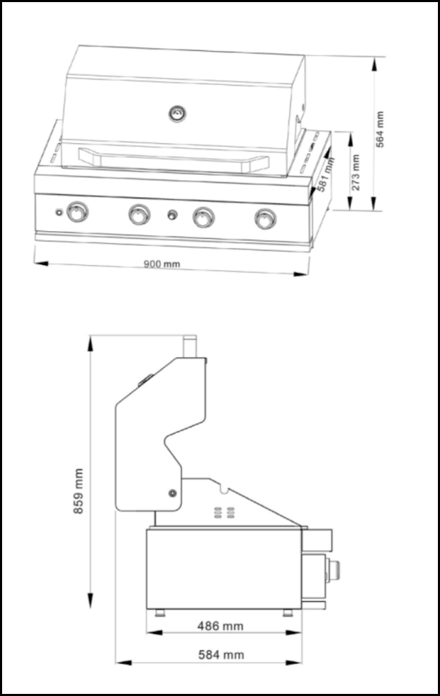 Euro Appliances Eal900Rbq 90Cm Built In Bbq In
