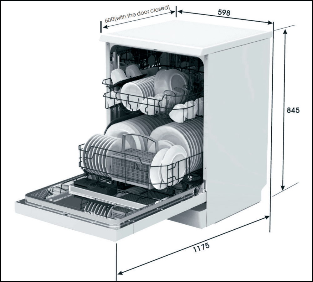 Euro Appliances Ed614Sx Freestanding Stainless Steel Dishwasher Standard