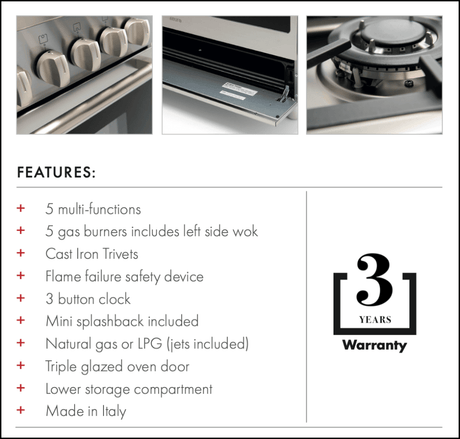 Euro Appliances Efs900Gx 90Cm Gas Freestanding Stove