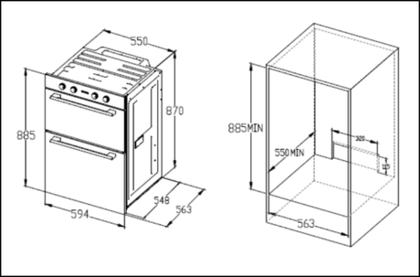 Euro Appliances Eo8060Dbk Black Glass Electric Multifunction Duo Wall Oven Ovens