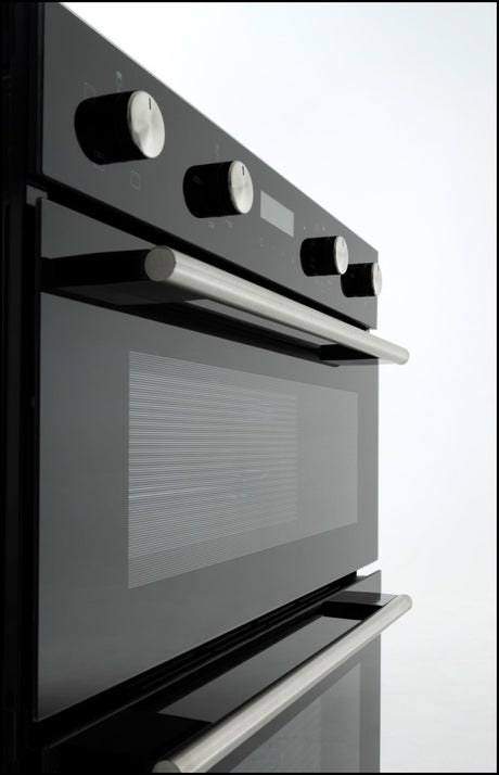 Euro Appliances Eo8060Dbk Black Glass Electric Multifunction Duo Wall Oven Ovens