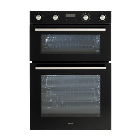 Euro Appliances Eo8060Dbk Black Glass Electric Multifunction Duo Wall Oven Ovens